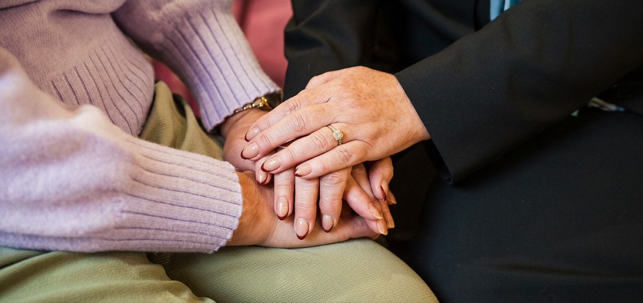 two hands touching