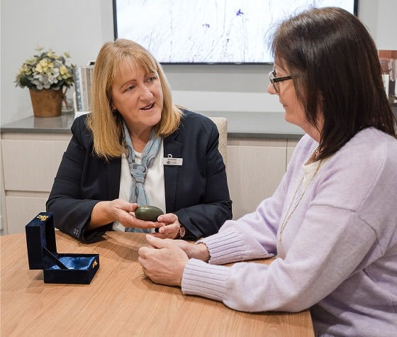 funeral director with client